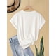 thumbnail image 2 of Cartoon Owl Print Crew Neck T-shirt, Short Sleeve Casual Top For Spring & Summer, Women's Clothing, 2 of 5