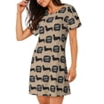 thumbnail image 2 of Easygdp Dachshund Dog Woof Camisón de manga corta para mujer, informal, estampado, 2 of 6
