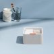 thumbnail image 4 of Caja de almacenamiento de algodón cosmético con tapa y etiqueta a prueba de polvo Caja de almacenamiento de lápiz labial de escritorio con doble compartimento Caja de almacenamiento de Akmoler, 4 of 8