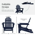 thumbnail image 5 of DuroGreen Folding Adirondack Chairs Made With All-Weather Tangent Lumber, Set of 4, Oversized, High End Patio Furniture for Porch, Lawn, Deck, or Fire Pit, No Maintenance, , Navy, 5 of 8