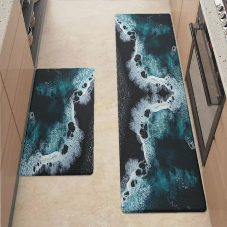 

Anti Fatigue Kitchen Mat Iceland Kitchen Rugs Non Slip Cushioned Standing Mat for Sink Floor Laundry Office Desk Ultra 17.3 x 70.8