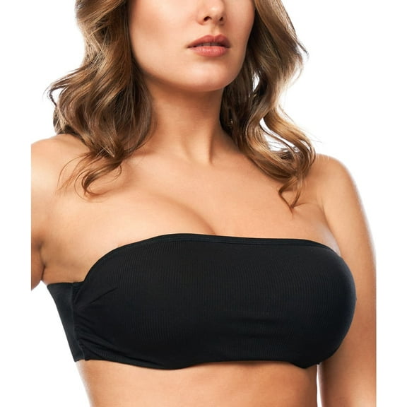 THE NATURAL Black Backless Bandeau Wire-free Wing Bra, US 5, NWOT