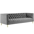 thumbnail image 2 of Modway Delight Tufted Button Performance Velvet Sofa in Gray, 2 of 6