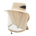 thumbnail image 3 of Sombrero de red Sombrero para el sol Práctico Transpirable Secado rápido Ligero para hombres Mujeres para Caqui, 3 of 9
