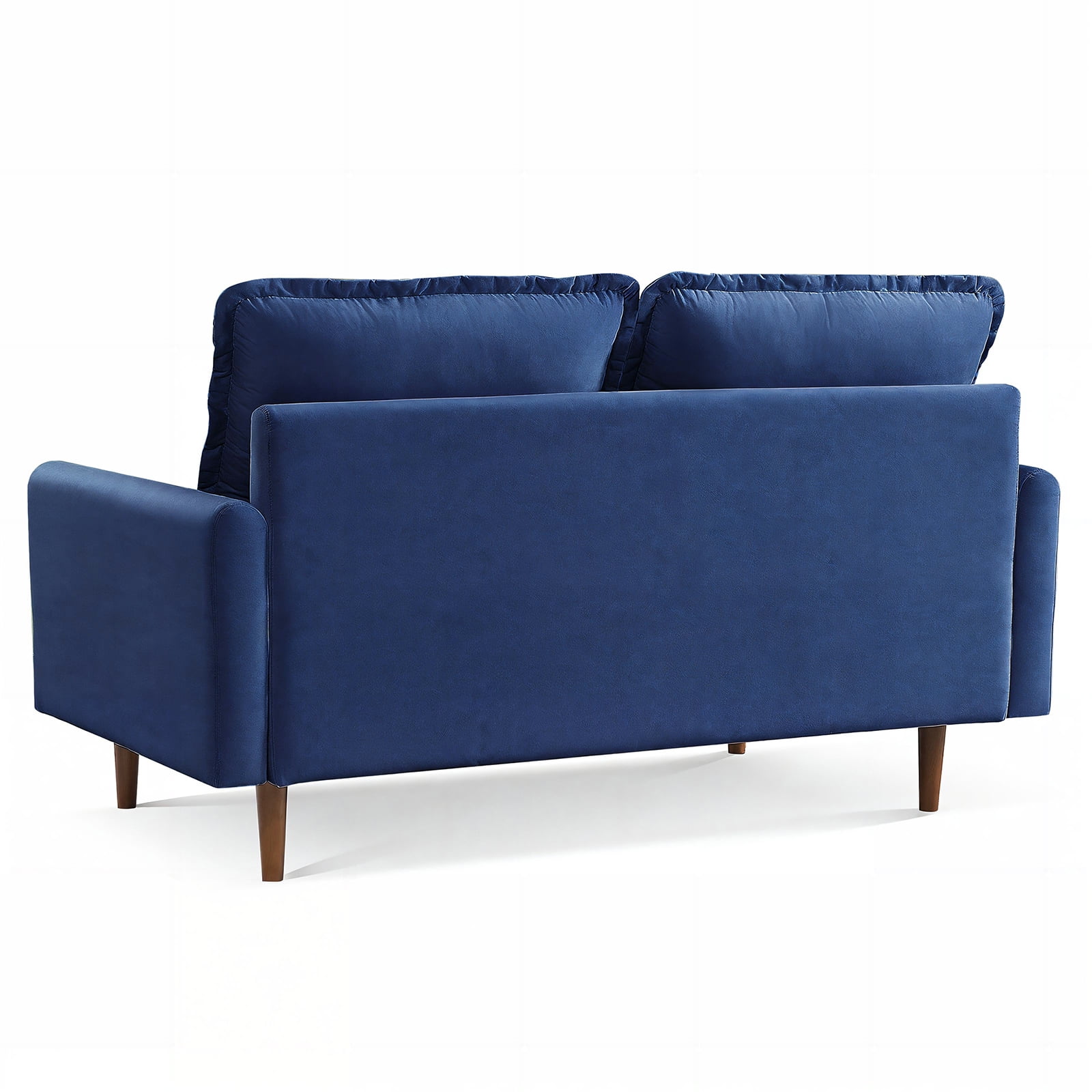 Zephyr 69" Modern Contemporary Sofa, Velvet Upholstered Loveseat Couch with Tassle Sewn Back Cushion, Blue