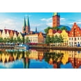 thumbnail image 2 of Colorluxe 1000 Piece Puzzle - Scenic Summer Sunset on the Old Town Piers Lubeck Germany, 2 of 2