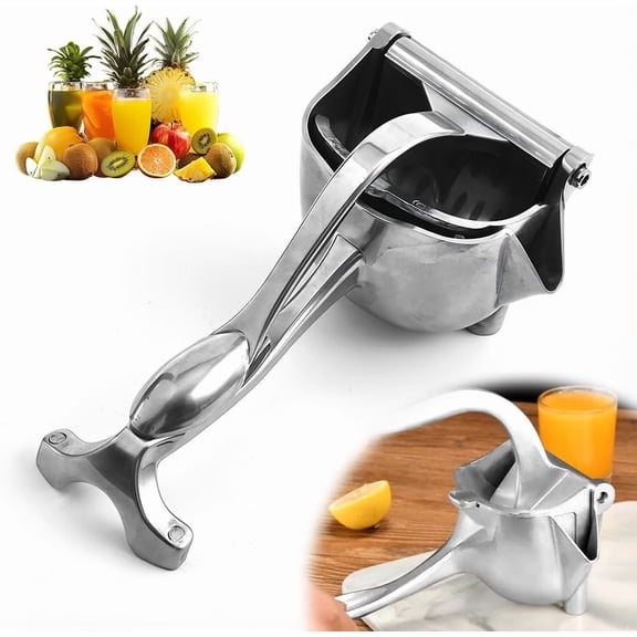 Heavy Duty Manual Fruit Juicer Press, Hand Press Citrus Squeezer With Large Capacity Bowl, Detachable Aluminum Alloy Juice Extractor for Oranges Lemons and Other Fruits, Easy to Use