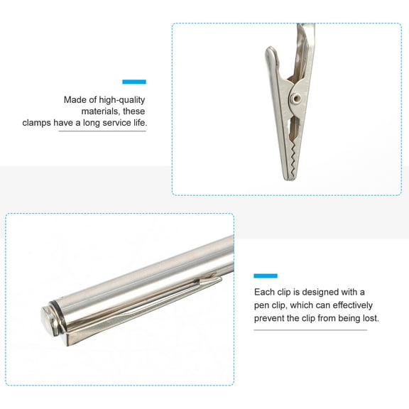 Luxshiny Telescoping Clip Alligator Clips Stainless Steel 4Pcs Silver Adjustable for Lighting