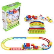 Blue Block Factory Christmas Train Battery Powered Play Train Set