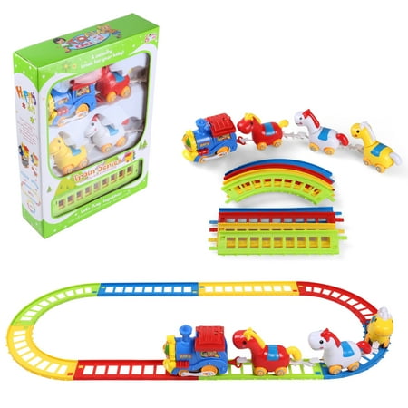 Blue Block Factory Christmas Train Battery Powered Play Train Set