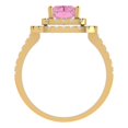 thumbnail image 4 of 2.62 ct Emerald Cut Simulated Pink Diamond with Simulated Diamond Halo Accents 14K Yellow Gold Womens Engagement Ring, 4 of 6