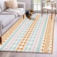 thumbnail image 2 of Orange Green Ethnic Tribe Area Rug Washable 3x5 Entryway Rug Non-Slip Indoor Low Pile Boho Traditional Geometric Floor Carpet Small Rugs for Bedroom Office Living Room Kitchen Entrance Nursery, 2 of 9