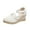 White, variant on Womens Summer Espadrilles Wedge Sandals Platform Closed Toe Ankle Buckle Strap Lace Up Shoes Black