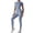 #2Blue, variant on FITOP Women's Long Sleeve Workout Jumpsuit Zip Front Sport Romper Bottom Pants Bodysuit Bodycon Sexy One Piece S
