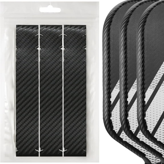 Pickleball Edge Guard Tape 3K PU Texture Edge Protection for 12mm-16mm Paddles 3-Pack