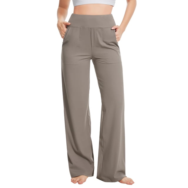 Pantalones Talovee de Pierna Ancha, Cintura Alta, Elásticos, con Bolsillos Talla XL