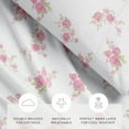 thumbnail image 4 of Pink Rose Bunch 4 Piece 100% Cotton Flannel Deep Pocket Sheet Set, Cal King, by Noble Linens, 4 of 8