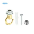 thumbnail image 3 of Uxcell 37mmx23mm Ceiling Hook, 2 Pack Screw Hooks Light Fixtures Accessory for Hanging Plants, Chandeliers, Gold Tone, 3 of 4