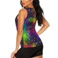 thumbnail image 3 of Bixox Women's Bright Universe Printed Sleeveless Fitness Workout Running Quick-Dry Tank Top, 3 of 7