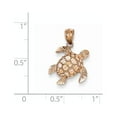 thumbnail image 2 of 14k Rose Gold Sparkle-Cut Turtle Pendant - .7 Grams - Measures 15x14mm Wide, 2 of 4