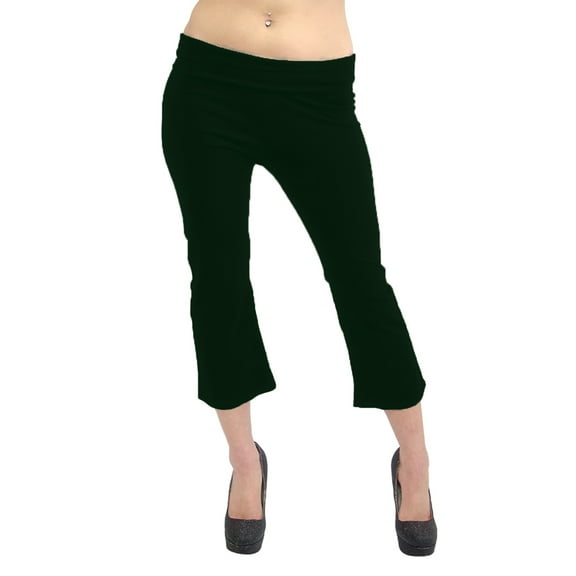 Vivian's Fashions Yoga Pants - Capri, Misses Size (Green, 3X)