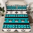 thumbnail image 2 of Feelyou Boho Moth Aztec Queen Sheet Sets, Moon Sheep Skeleton Bed Set, 4-Piece, 2 of 7