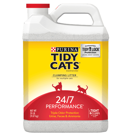 Purina Tidy Cats Clumping Cat Litter, 24/7 Performance Multi Cat Litter - 20 lb. (Best Automatic Cat Litter Box For Multiple Cats)
