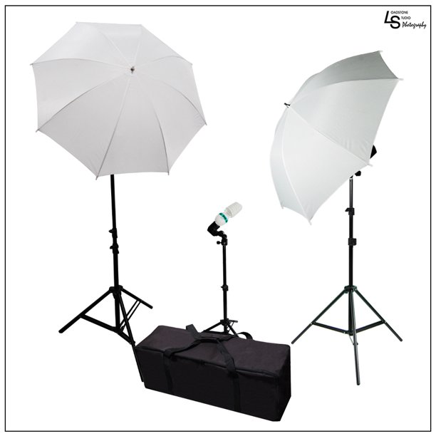 Photography Studio Triple Portrait Lighting Kit with Shoot Through