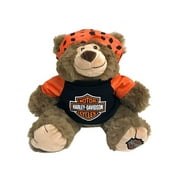 Harley-Davidson Big Ed 12 in. Huggy Stuffed Plush Bear, Black & Orange 9950849, Harley Davidson