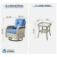thumbnail image 3 of XIZZI 3-Piece Patio Furniture Set High Back Patio Conversation Chairs Set Outdoor Swivel Glider Rocker Chairs Wicker Outdoor Rocking Swivel Chairs with Side Table for Porch, Diamond Blue, 3 of 11