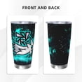 thumbnail image 3 of Lsque Geometry Dash Pattern 20oz Car Cup with Lid and Straw, Insulated Coffee Cup with Straw Topper, Spill Proof Travel Coffee Mug, Stainless Steel Tumble, 3 of 8