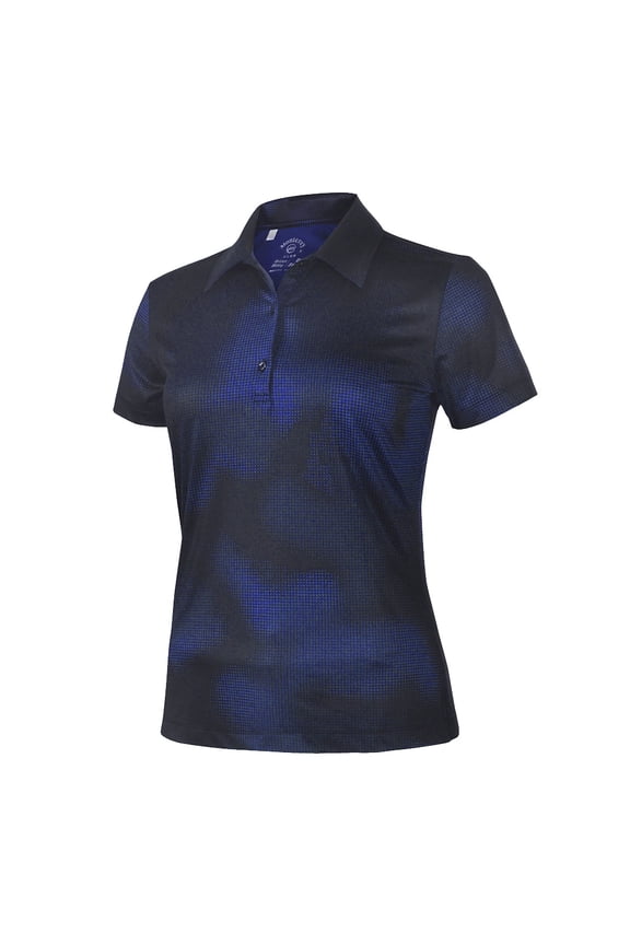 Women's Short Sleeve Two Tone Dot Printed Golf Polo Shirt #2604