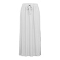 thumbnail image 6 of Women's Chiffon Elastic High Waist Skirts Ladies Fashion Women Solid Color Elastic Waist Drawstring Ladies Long Skirts White Xxl, 6 of 6