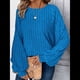 thumbnail image 5 of Suéter Básico Tipo Túnica para Mujer, Talla Grande, Larga, Holgado, Elegante, Cuello Redondo. Azul Real 4XL, 5 of 8