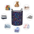 thumbnail image 4 of Balery Multicolor Bowling Cesta de ropa redonda con asas, impermeable, independiente, para ropa, juguetes, dormitorio y familia-Medium, 4 of 6