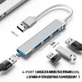 thumbnail image 4 of Mini USB Hub Extensions, 4 Port USB , USB Adapter Station, Ultra Slim Portable Data Hub, USB Splitter Aluminum, 4 of 7