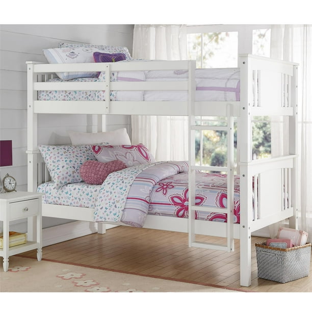Gardens Flynn Twin Size Bunk Bed, Flynn Twin Loft Bed With Storage Stairs And Desk White