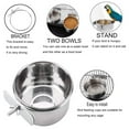 thumbnail image 5 of Paquete de 2 vasos para comedero de pájaros, soporte para abrazadera para cuenco de comida para loros, taza para gallinero, cuenco de agua para jaula de pájaros para periquitos grises, 5 of 5
