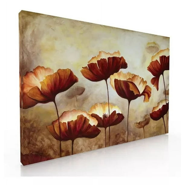 Cuadro Decorativo Para Sala Moderno Hojas Marrón