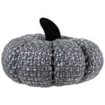 thumbnail image 3 of Northlight Woven Pumpkin Fall Harvest Decoration - 7.5" - Gray and Black, 3 of 7