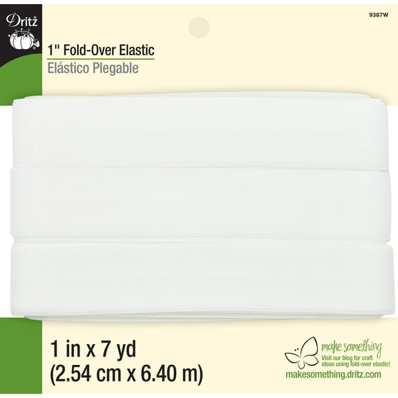 Dritz Fold - Over Elastic 1" X 7yd - White