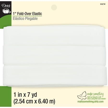 UPC: 0072879093872 | Dritz Fold – Over Elastic 1 X 7yd – White