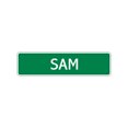 thumbnail image 1 of Sam Boys Children Name Letter Printed Label Indoor Outdoor Unique Wall Plaque Decoration Aluminum Metal Sign 4"x18", 1 of 1