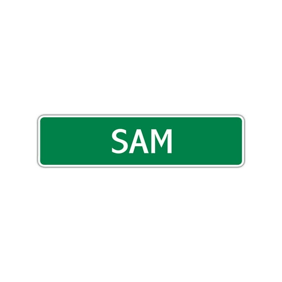 Sam Boys Children Name Letter Printed Label Indoor Outdoor Unique Wall Plaque Decoration Aluminum Metal Sign 4"x18"