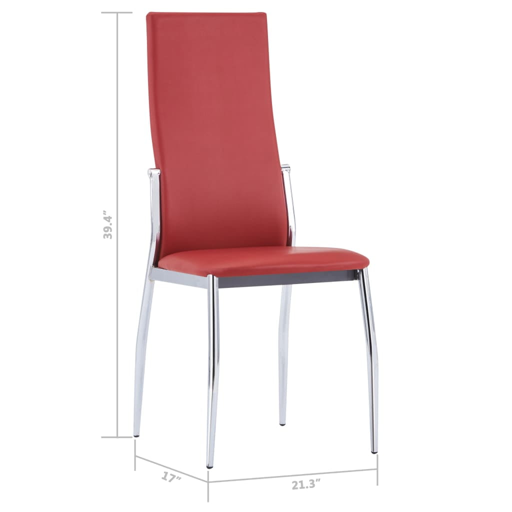 Greensen Dining Chairs 2 Pcs Red Faux Leather Hot Sale Walmart Com Walmart Com