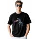 thumbnail image 1 of T-Shirts for Men, Abstract Dinosaur Crew Neck Cotton T-Shirt Men's Short Sleeve Color Splash, 1 of 8