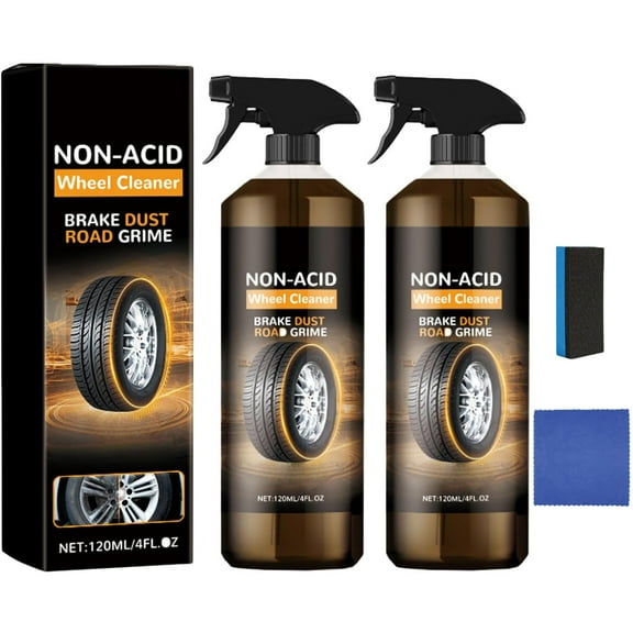 Wheel Cleaner, Versatile and Powerful Rust Converter | Lasting Shine Quick Removes Stubborn Brake Dust & Grime in Seconds - for All Wheels 2PCS