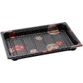 thumbnail image 2 of EcoQuality Large Black Sushi Trays with Lids 8.5 x 5.5 Inch - Disposable Sushi Packaging Box, Carry Out Container, Take Out Boxes, Black Plastic To Go Containers, Entrees, Appetizers or Desserts (50), 2 of 3