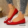 thumbnail image 5 of Miluxas Women's Rhinestones Pointed Top Flats Shoes,Comfort Slip on Flat Loafers Fashion Sparkly Wedding Party Ballerina Dress Shoes Red 9.5(43), 5 of 6