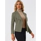 thumbnail image 3 of Chaqueta de gamuza sintética Allegra K Verde Oliva M, 3 of 5